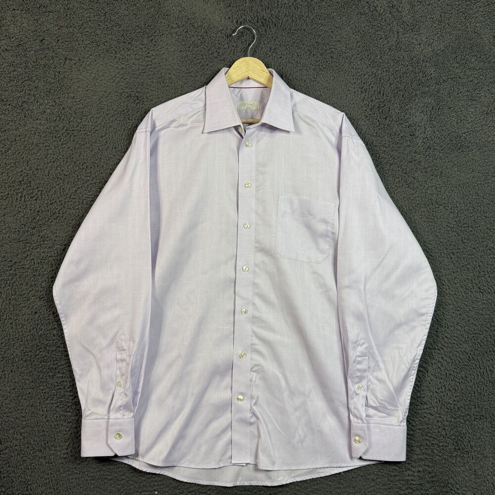 Eton Dress Shirt Mens 16 Purple Classic Fit Button Up Long Sleeve Formal